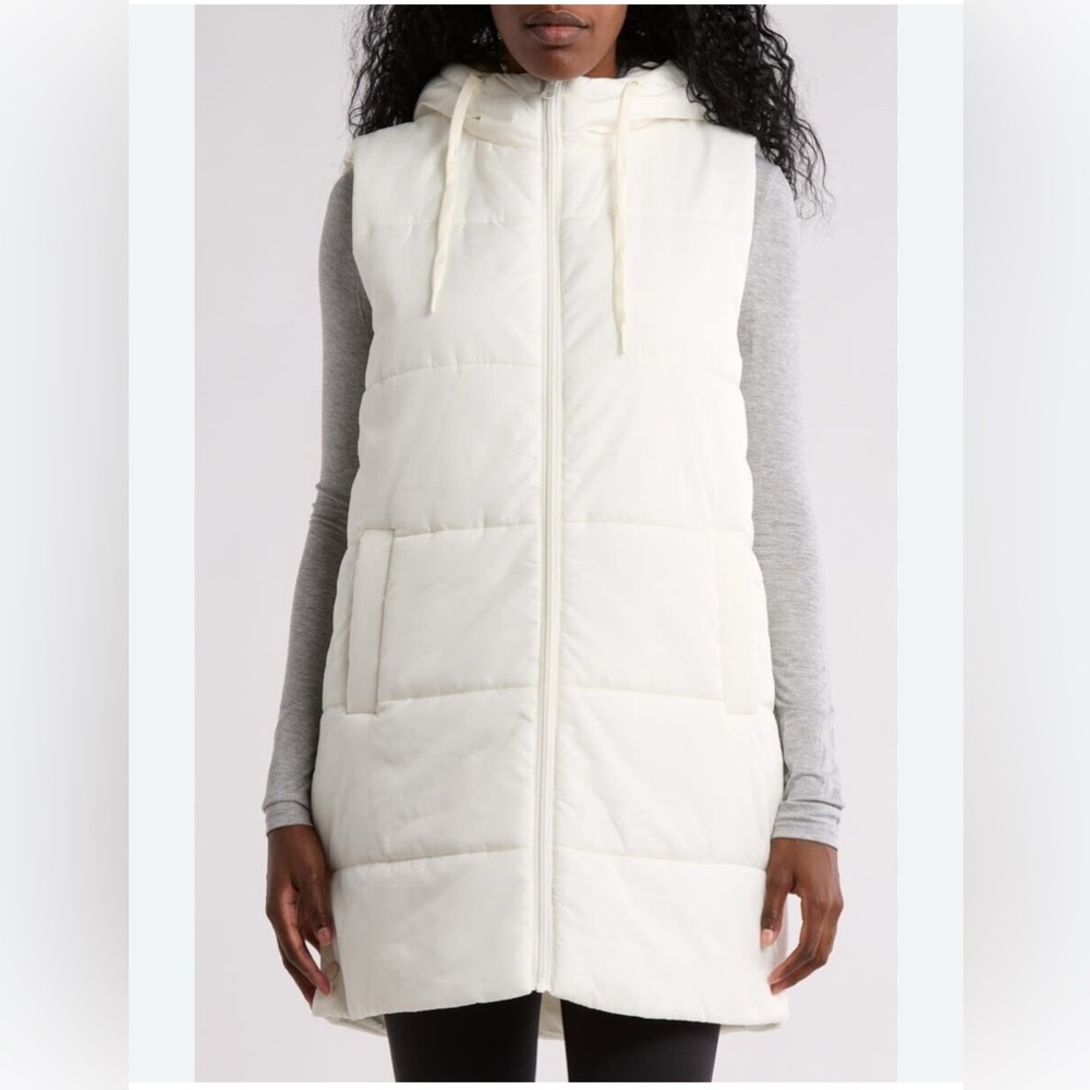 Zella long hooded white vest NWT - Picture 4 of 10